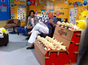 Marco Bocci al Giffoni con Italo peluche
