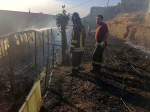 Incendio di una serra