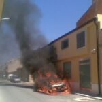 L'incendio dell'auto