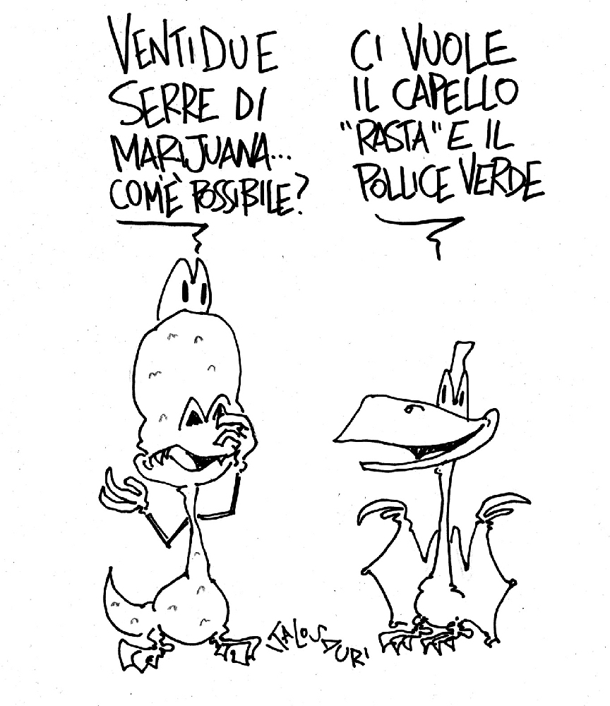 Ventidue serre coltivate a droga ad Acate, la vignetta di Valeriano