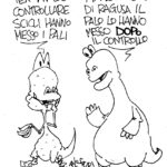 Videosorveglianza e rifiuti, la vignetta di Valeriano