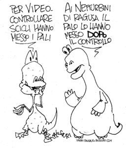 Videosorveglianza e rifiuti, la vignetta di Valeriano