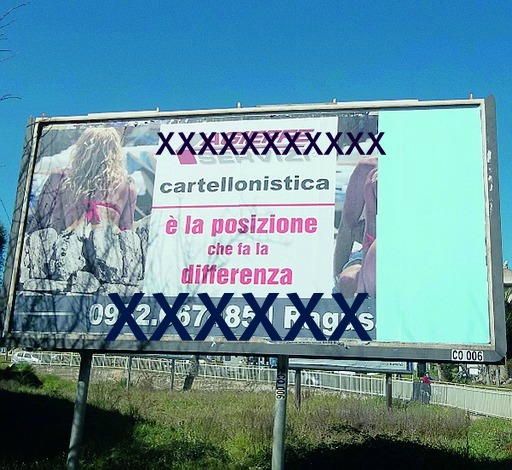 Il manifesto 6×3 è volgare? A Comiso si oscura
