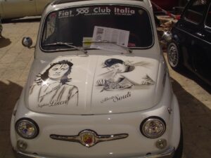 Fiat 500 con Alberto Sordi e Sofia Loren
