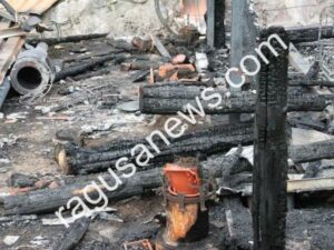 Il locale incendiato