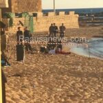 Michele Riondino sul set