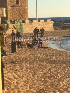 Michele Riondino sul set