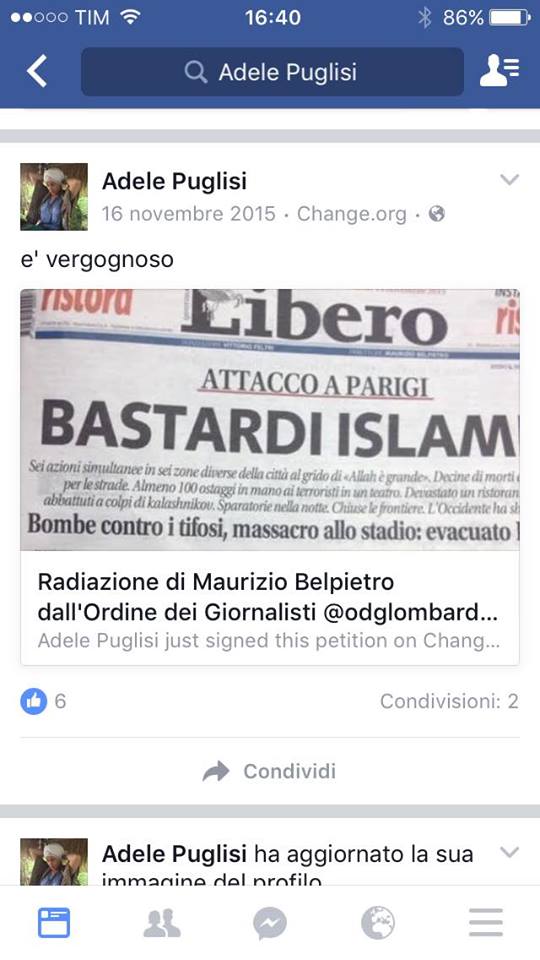 Adele Puglisi e il suo rifiuto della lotta all’Islam