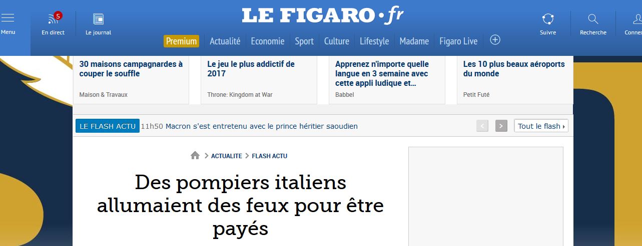 Le Figaro: Pompieri italiani appiccavano fuochi per essere pagati