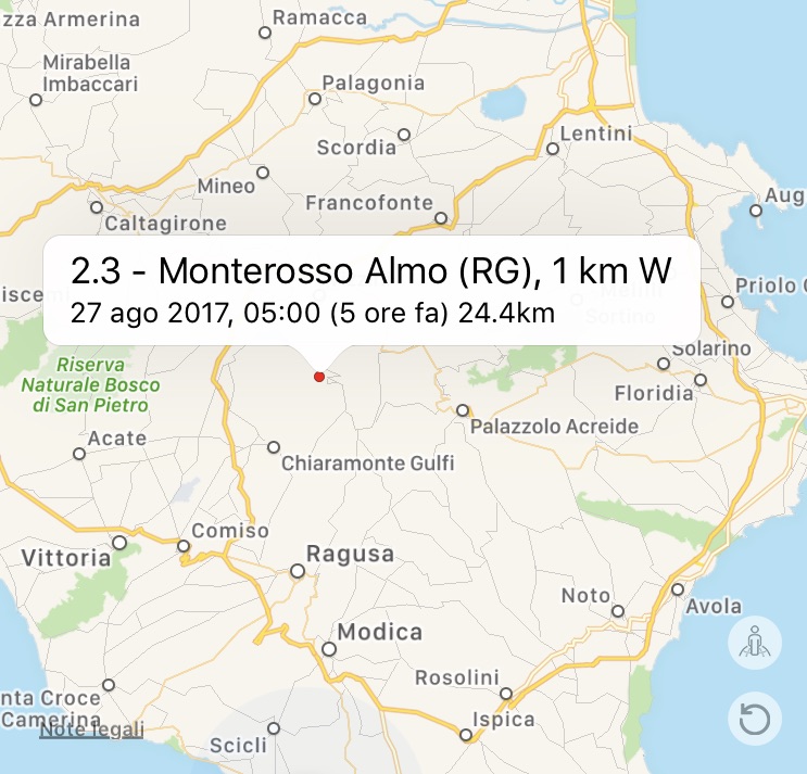 Terremoto a Monterosso Almo