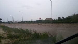 La strada allagata
