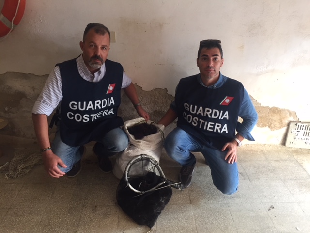 600 ricci pescati illegalmente, multe per 4 mila euro