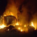 cassonetti in fiamme