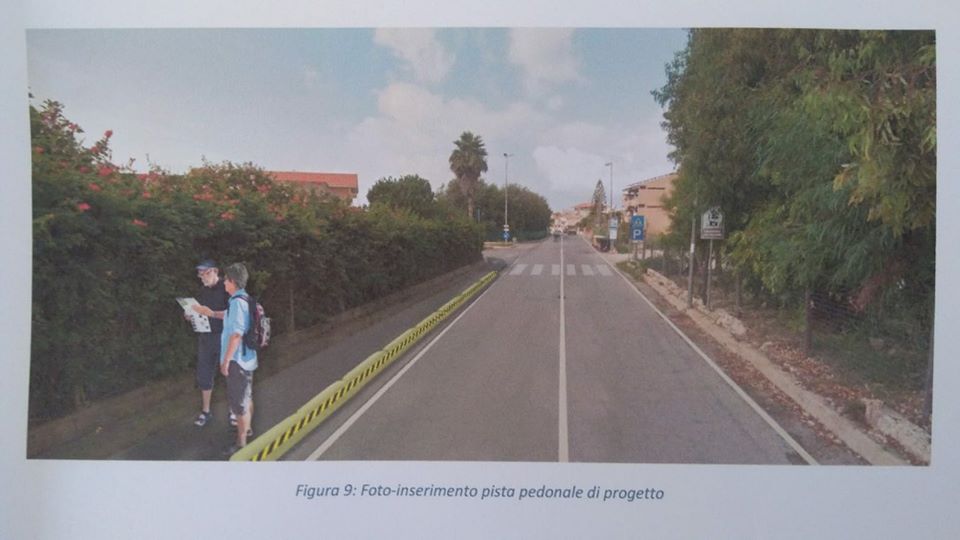 Punta Secca, una pista pedonale su corso Mediterraneo