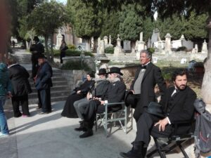 Le scene girate al cimitero