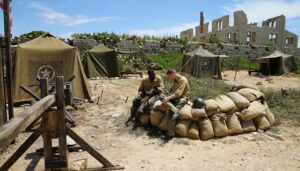 L'accampamento militare a Sampieri