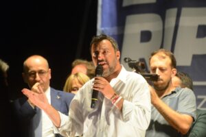Matteo Salvini ieri sera a Pescara