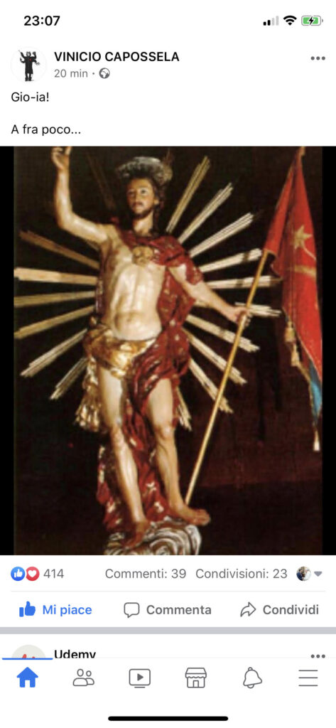 Capossela pubblica la foto del Gioia