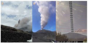 L'Etna fuma ed emette un pennacchio di 4500 metri