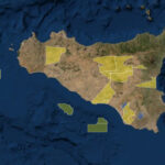 Il dettaglio della mappa, con le opere previste in Sicilia