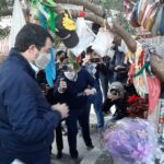 Salvini con mascherina immagine Borsellino in via D'Amelio