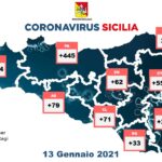 La mappa dei contagi Covid in Sicilia il 13 gennaio