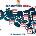 La mappa dei contagi Covid in Sicilia il 21 gennaio