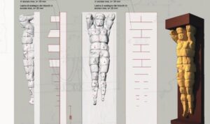 Tempio di Giove e i Telamoni, si costruisce la trabeazione