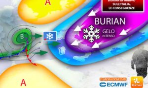 Arriva Burian: possibili nevicate anche a 400 metri di quota
