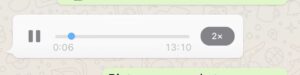 Whatsapp attiva la modalità 2x per i messaggi vocali