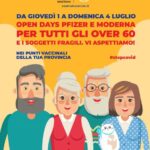 Covid: "Open days" Pfizer e Moderna per fragili e over60