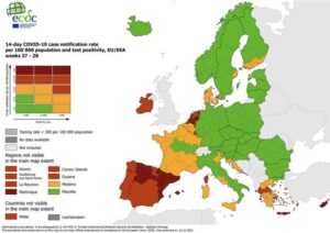 Sicilia gialla anche per l’Ue: la nuova mappa settimanale europea