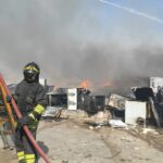 Incendio al Centro Comunale Raccolta rifiuti di Comiso