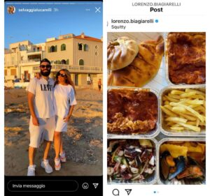 Selvaggia Lucarelli e Lorenzo Biagiarelli, il pranzo della domenica: scacce