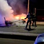 A fuoco un'auto a Santa Croce