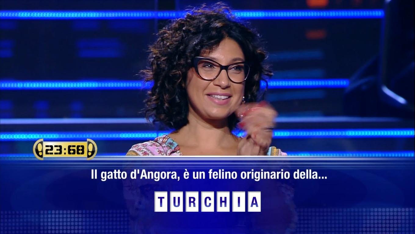 Nicoletta da Scicli, in Caduta Libera, con Gerry Scotti