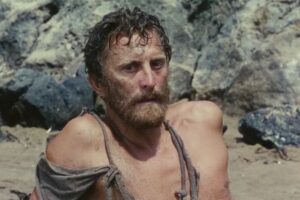 Kirk Douglas in una scena dello storico "Ulisse" del 1954