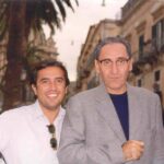Peppe Savà e Franco Battiato a Ragusa Ibla durante le riprese del film