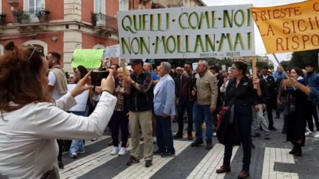 Un momento della manifestazione dello scorso weekend a Siracusa