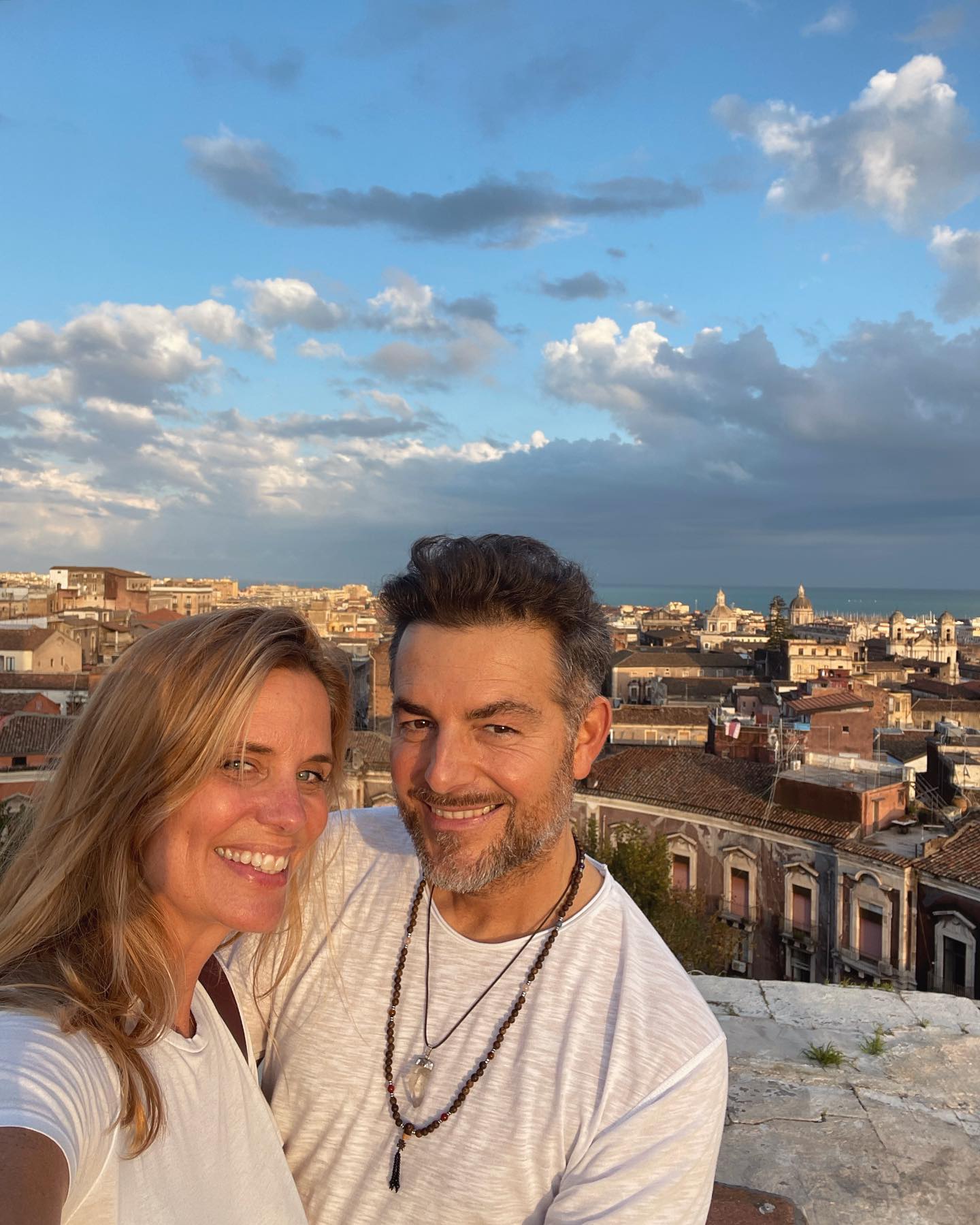 Filippa Lagerback e Daniele Bossari in vacanza a Catania FOTO