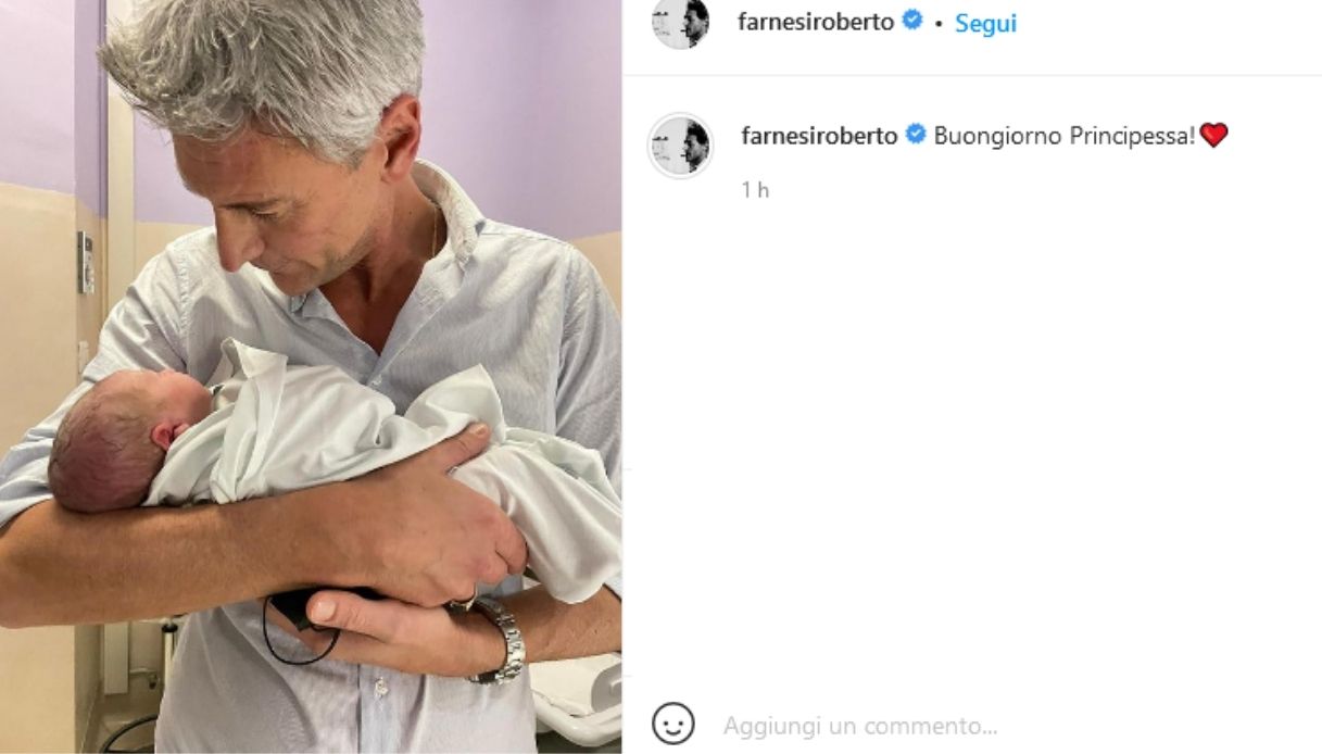 Roberto Farnesi è diventato papà e presenta la figlia sui social