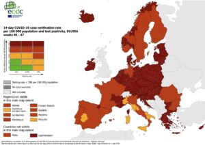 Nessuna zona verde, mezzo continente in rosso scuro