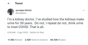 «Non bevete urina contro il Covid». L’avviso degli scienziati americani