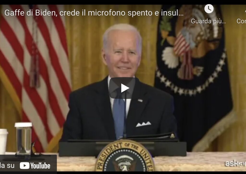 Gaffe di Biden, insulta giornalista pensando di avere microfono spento