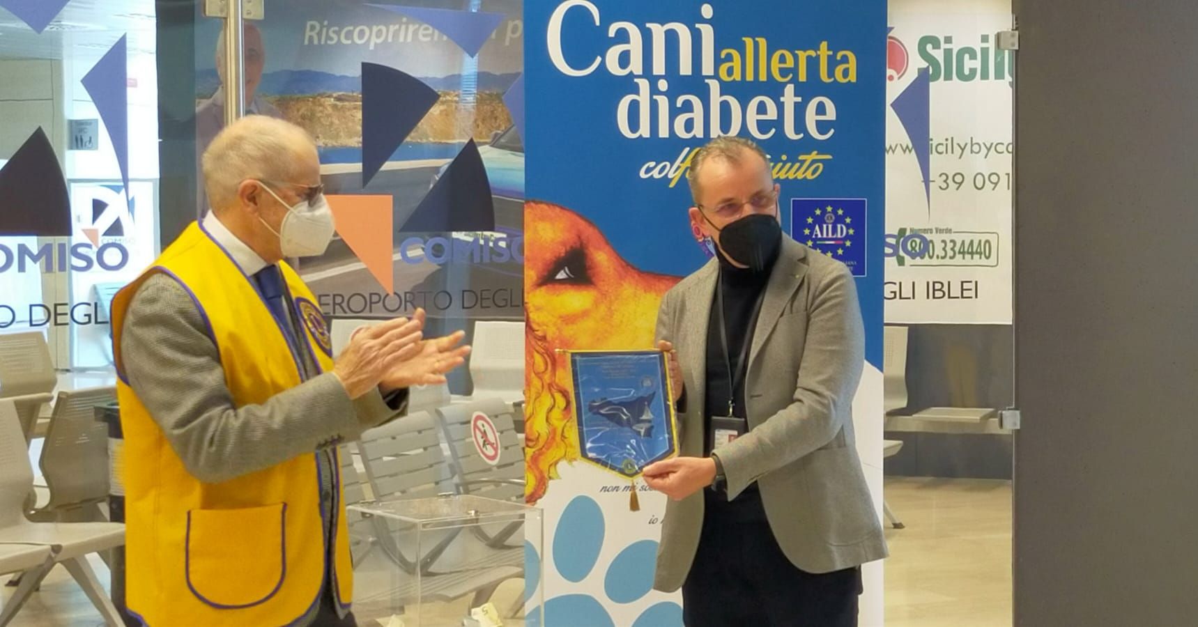 All’aeroporto di Comiso la teca per i cani fiuta-glicemia