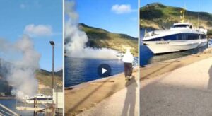 Il VIDEO dell'incendio dell'aliscafo a Favignana