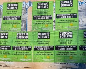 Lavoro: anche a Palermo manifesti 'Cercasi schiavo'