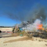 Incendio in un deposito di cassette a Comiso