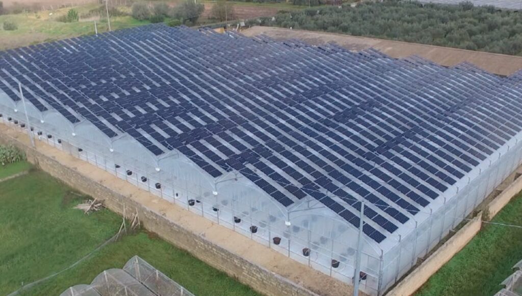 L'impianto agrivoltaico su serra della Energy srl a Comiso, in funzione da marzo