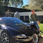 La Bugatti di Cristiano Ronaldo finisce contro un muro